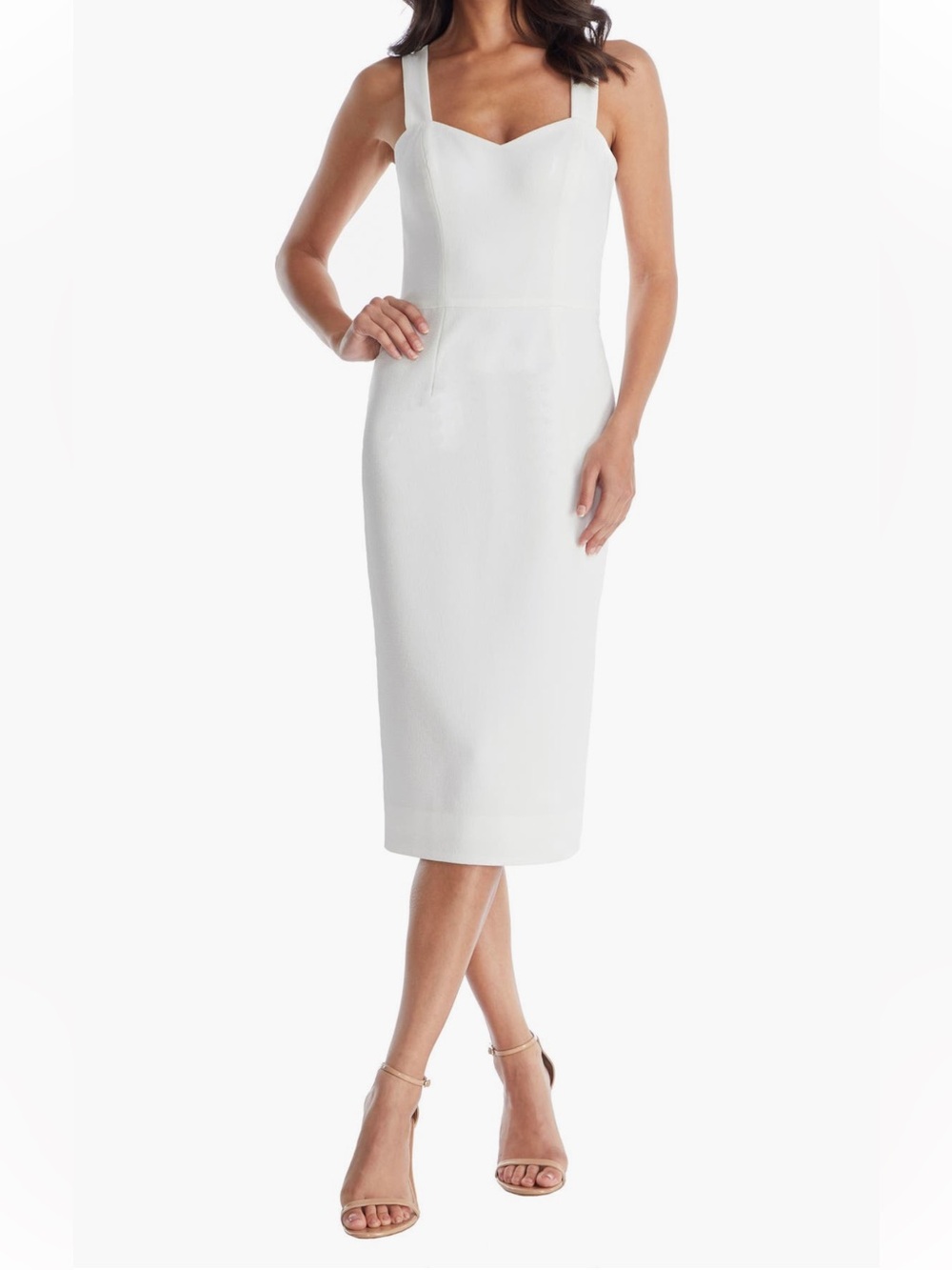 Dress the Population Nicole Sweetheart Neck Cocktail Dress Off White XS NWT